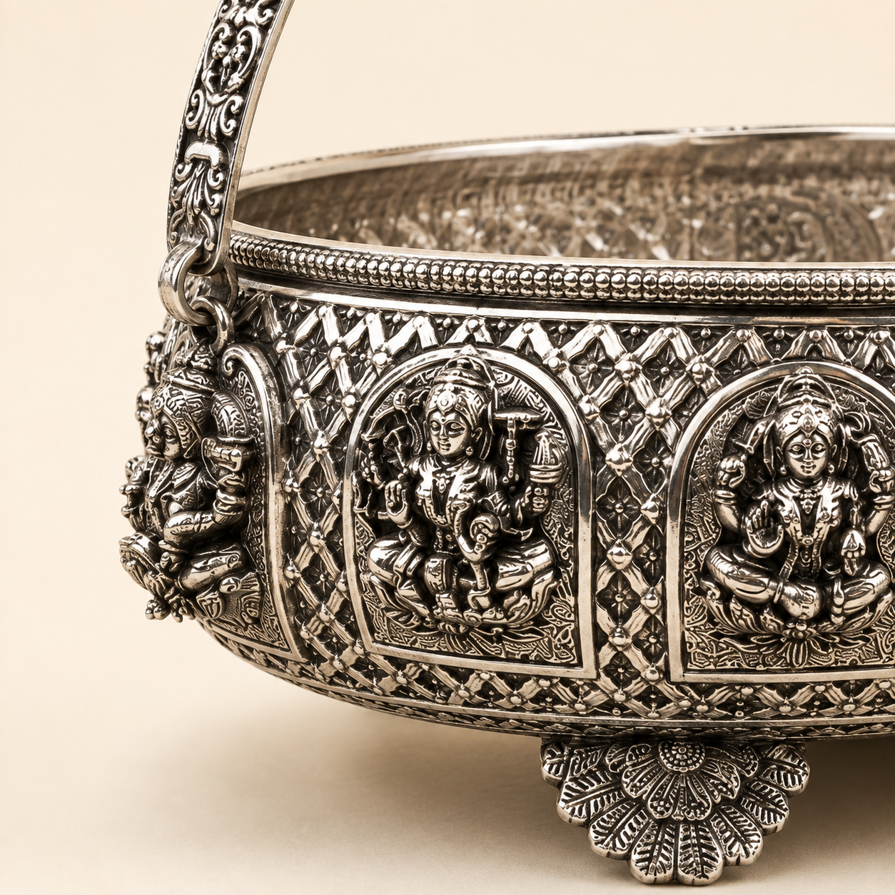 Handcrafted German Silver Decorative Fruit Basket