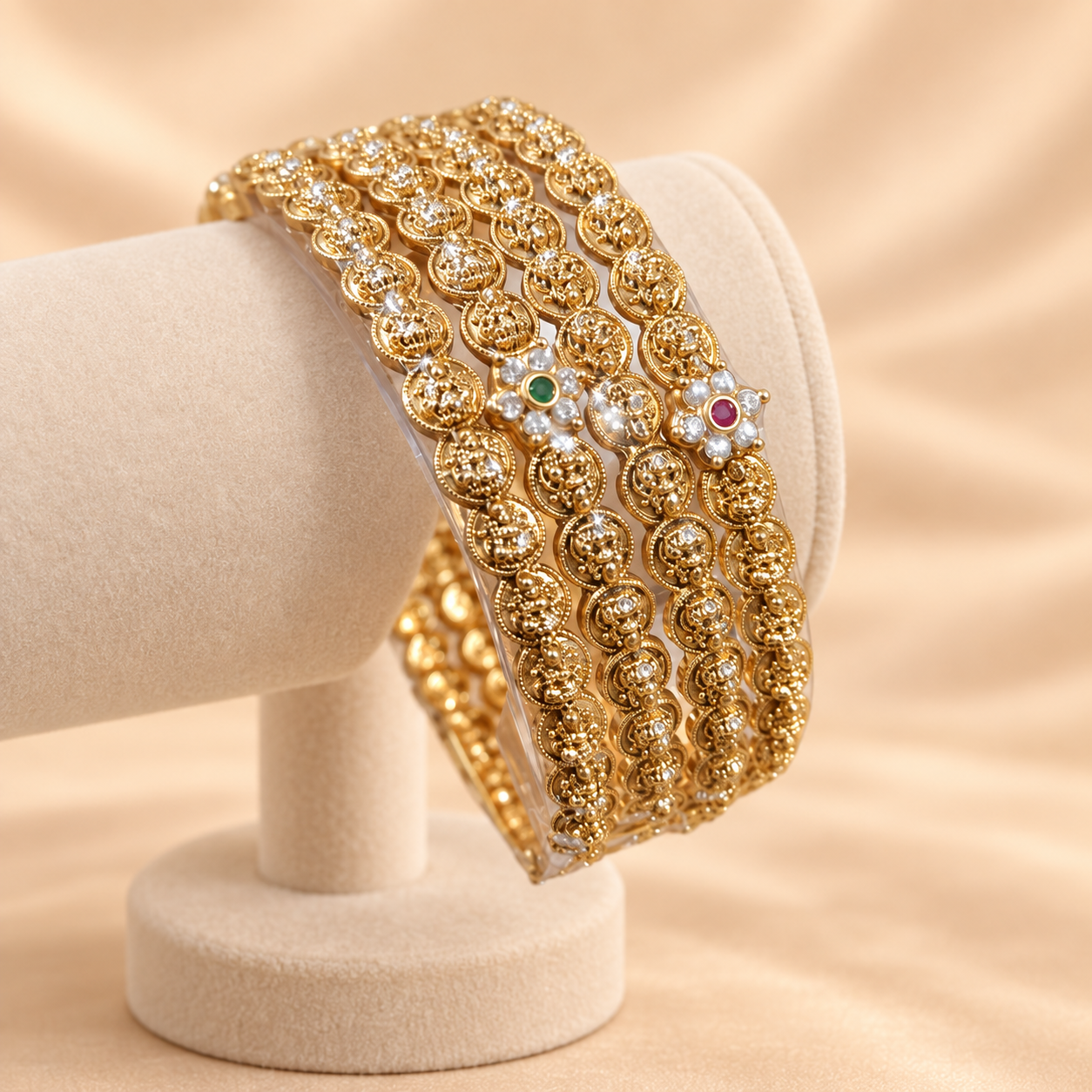 Antique gold broad bangle
