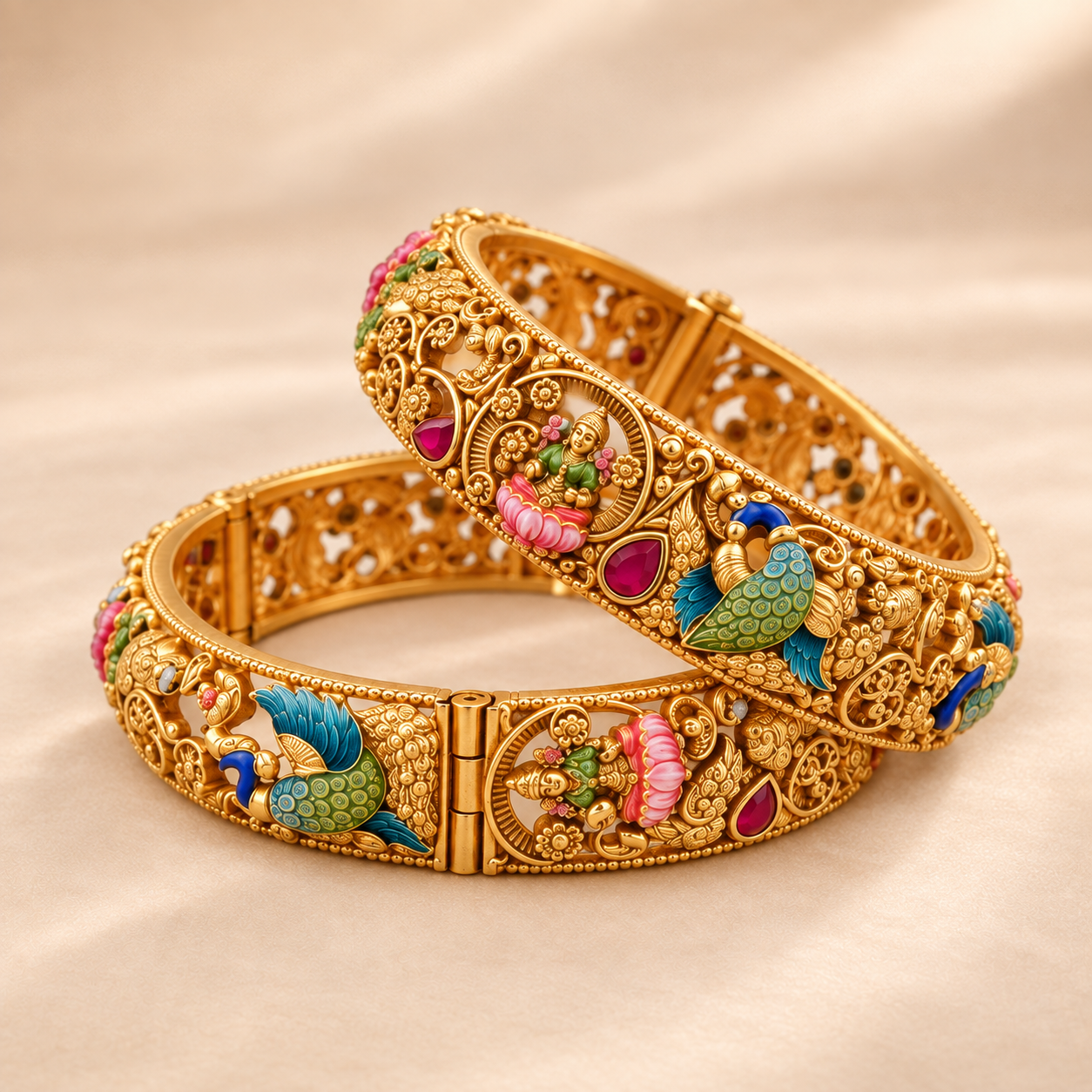 Lakshim Peacock temple bangles