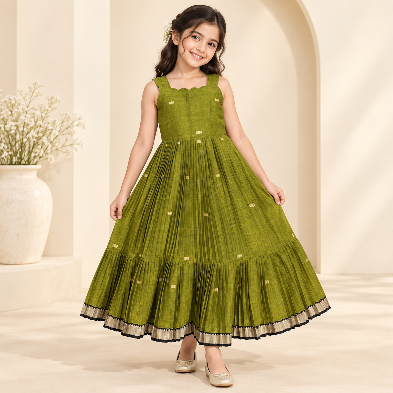 Olive Green Festive dress