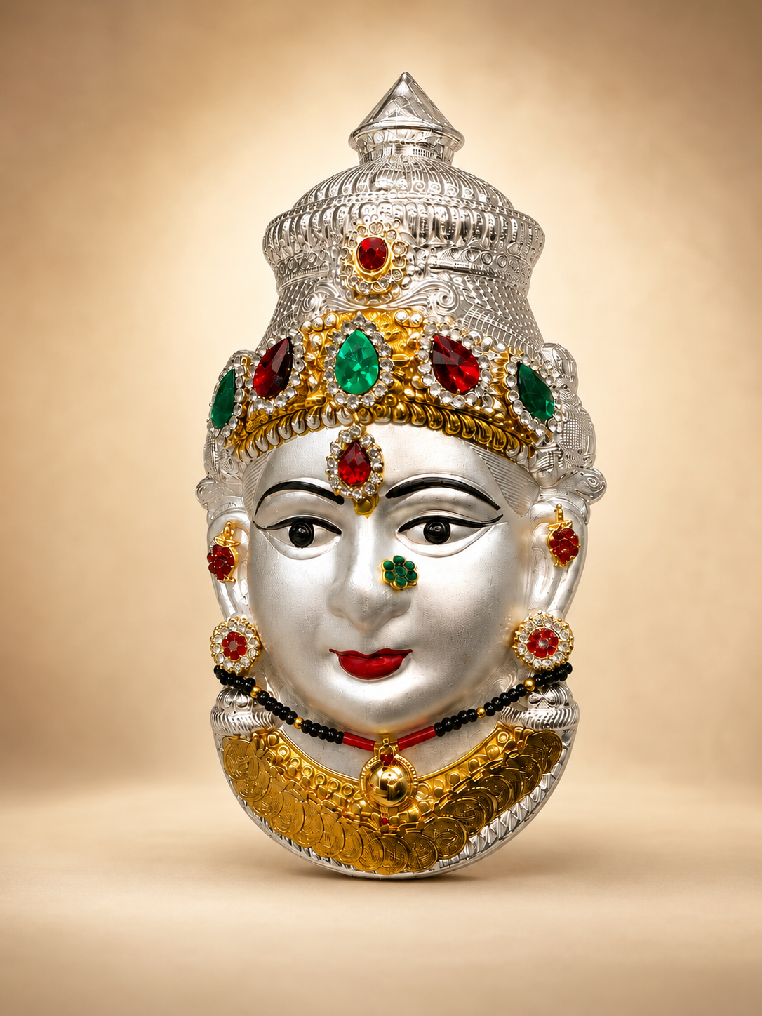 German Silver Varamahalakshmi Ammavari Face Idol
