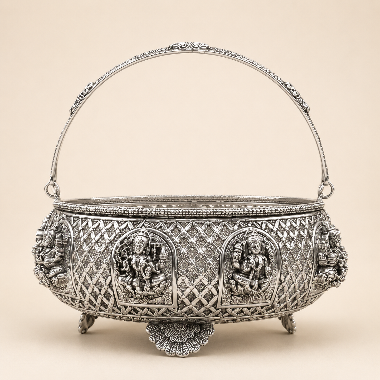 Handcrafted German Silver Decorative Fruit Basket