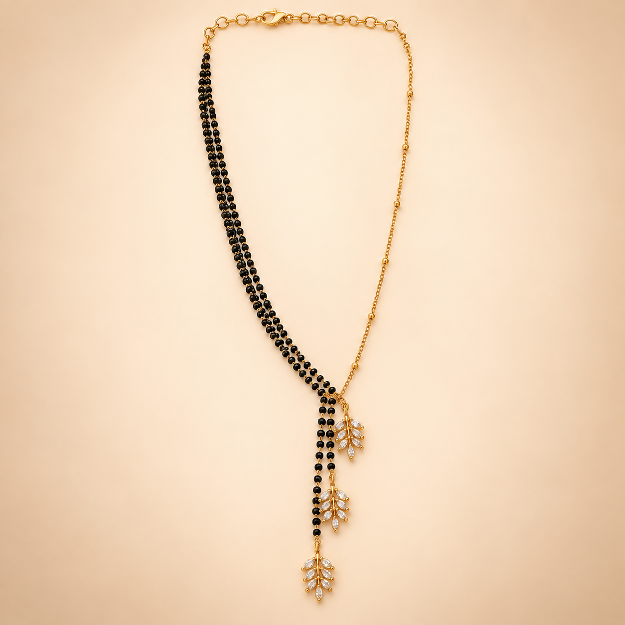 Black bead tassel mangalsutra